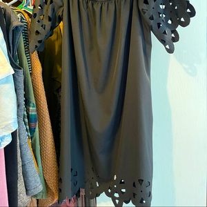 Off the shoulder black dress